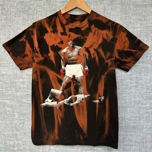 Muhammad Ali vs Liston KO Bleach Tie Dye Graphic Tee